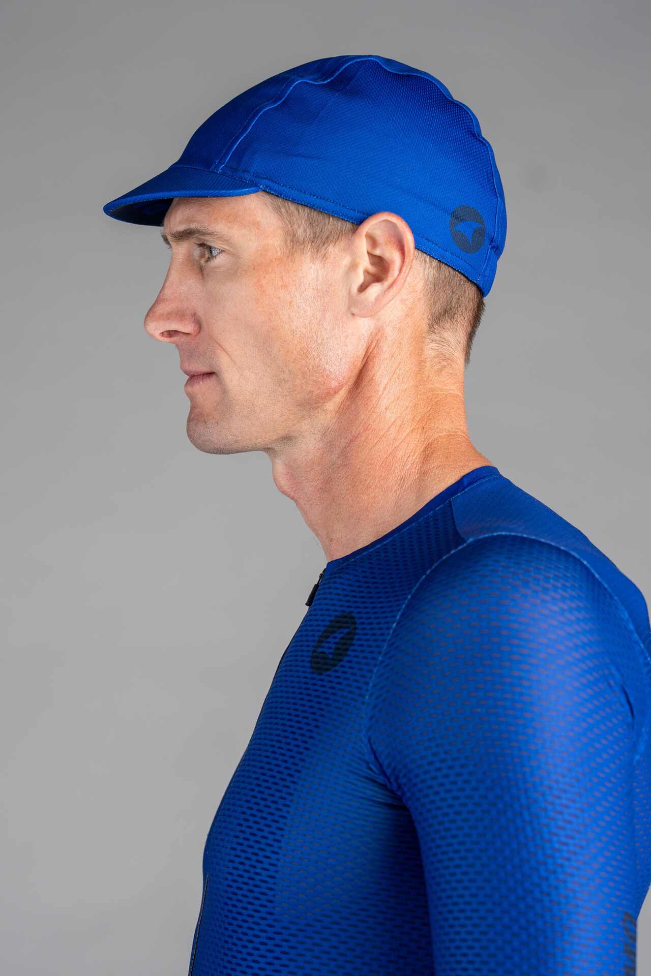 Blue Cycling Cap - Side View