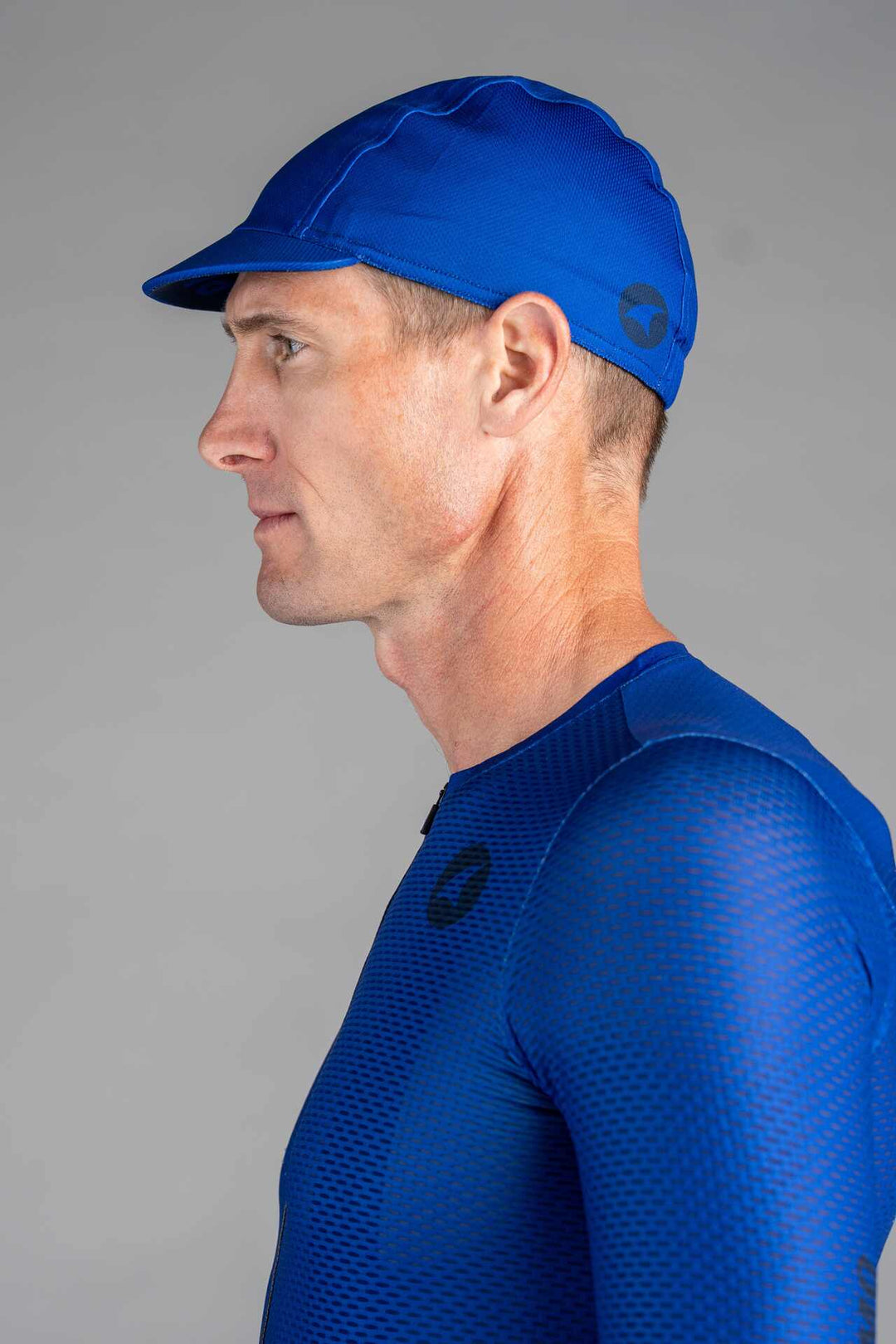 Blue Cycling Cap - Side View