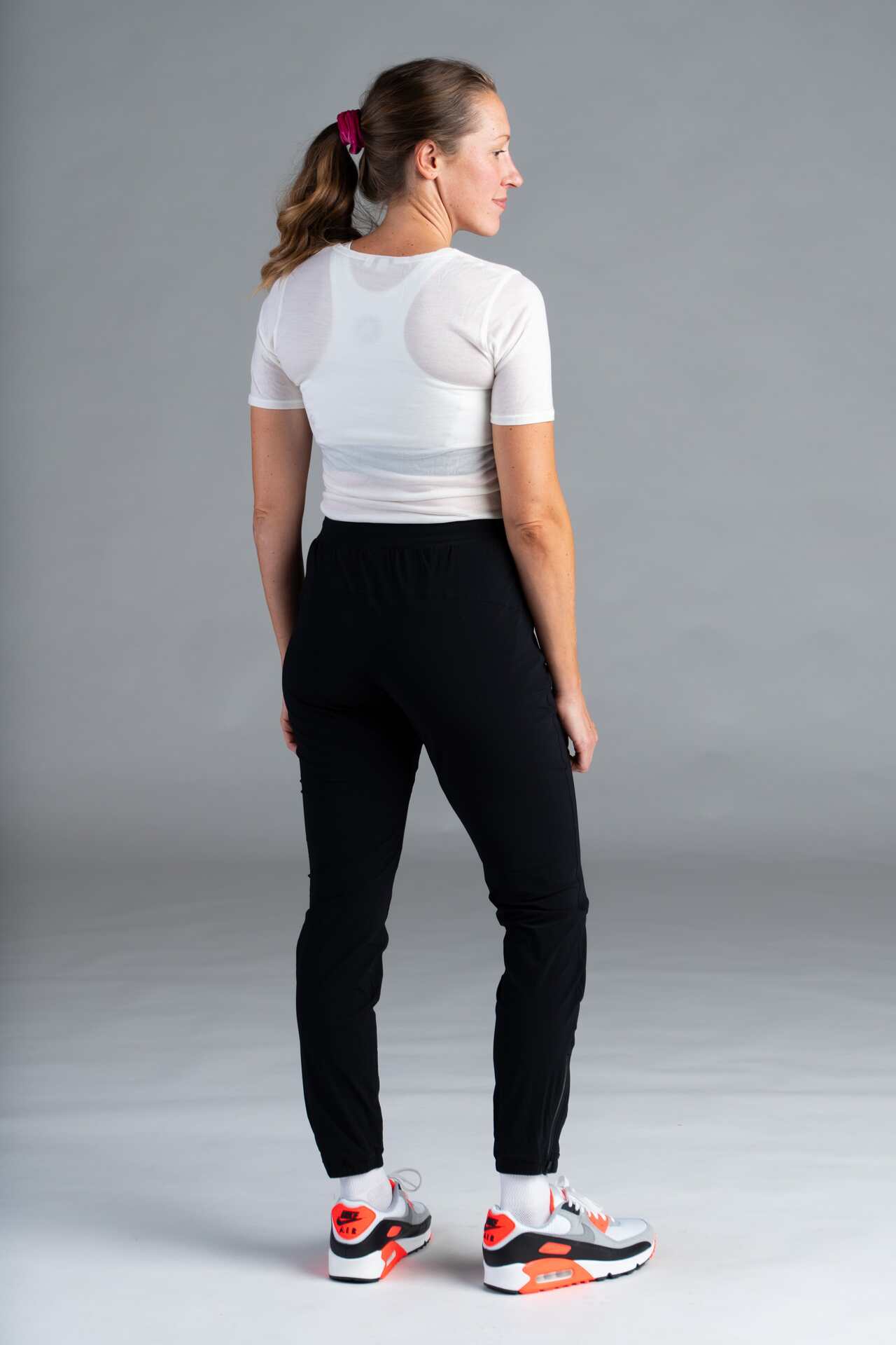 Women's Black Bike Joggers - Back View