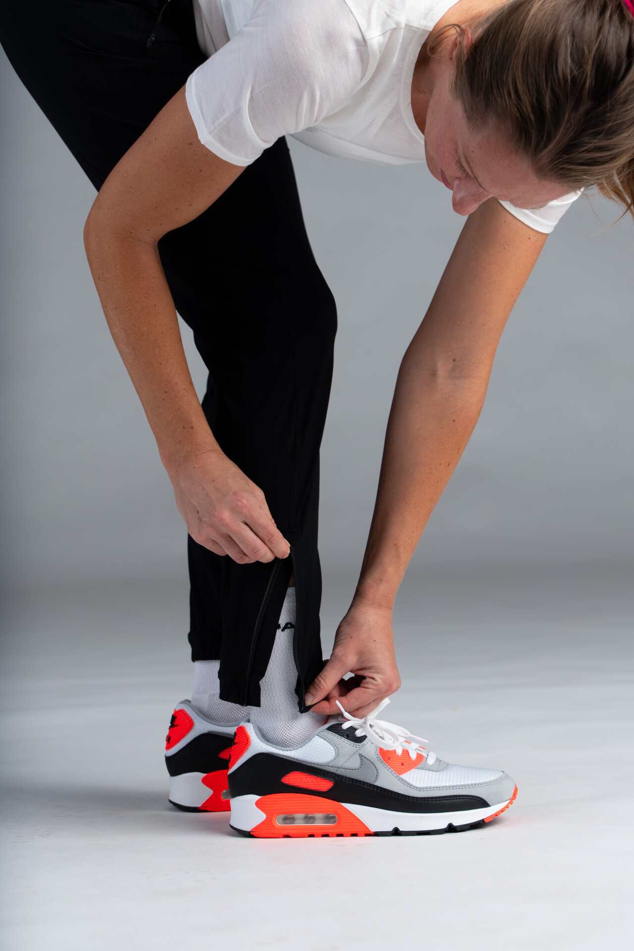 Women's Black Bike Joggers - Zippered Leg Opening