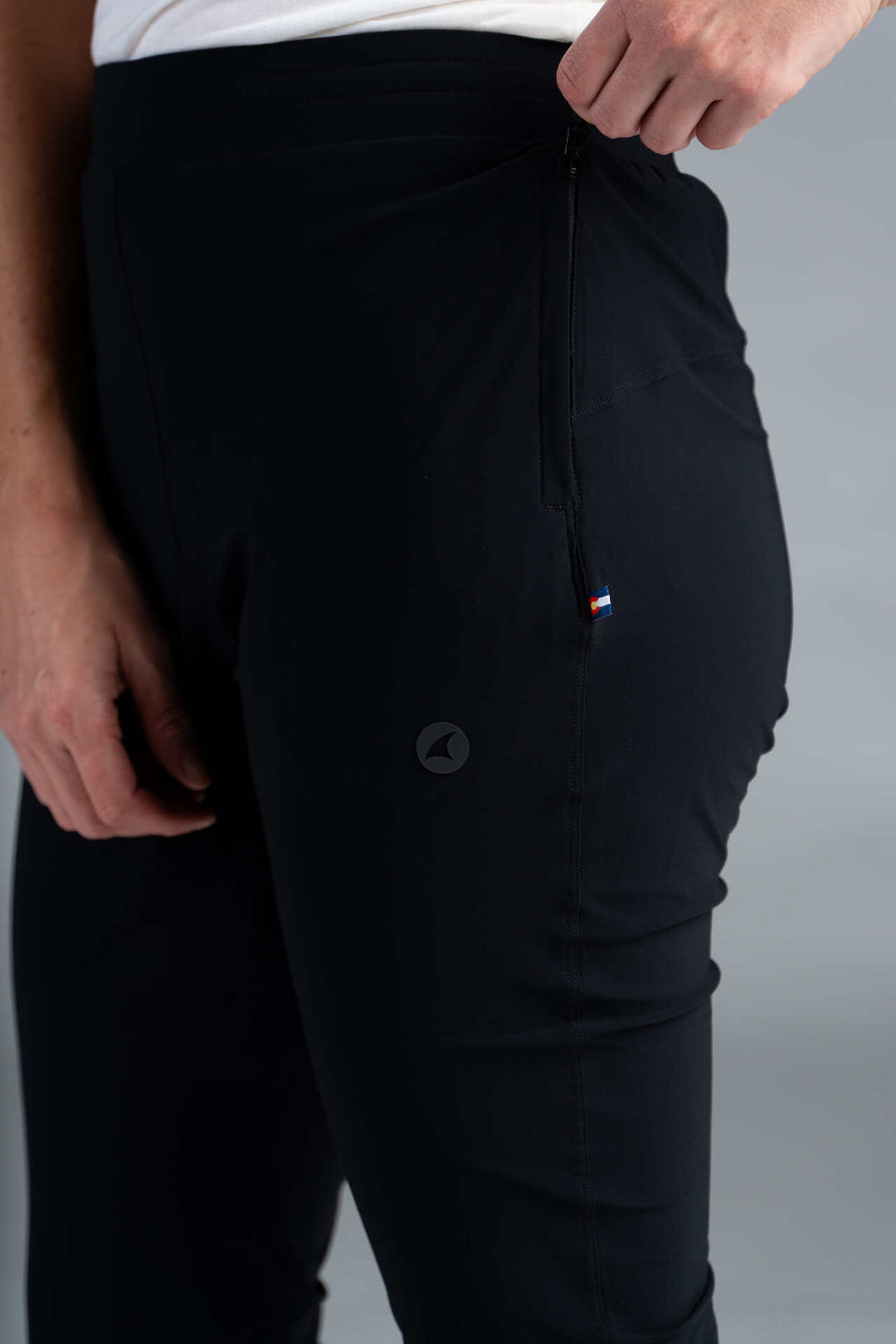 Women's Black Bike Joggers - Pocket