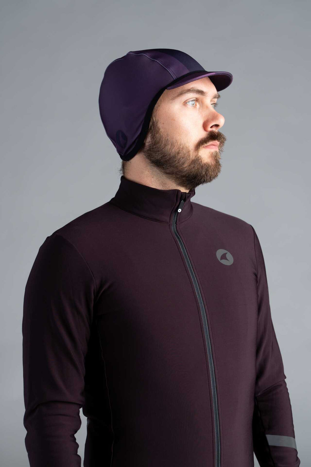 Purple Thermal Winter Cycling Cap - Right View