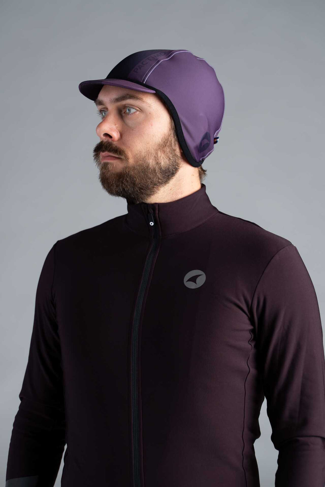 Purple Thermal Winter Cycling Cap - Left View