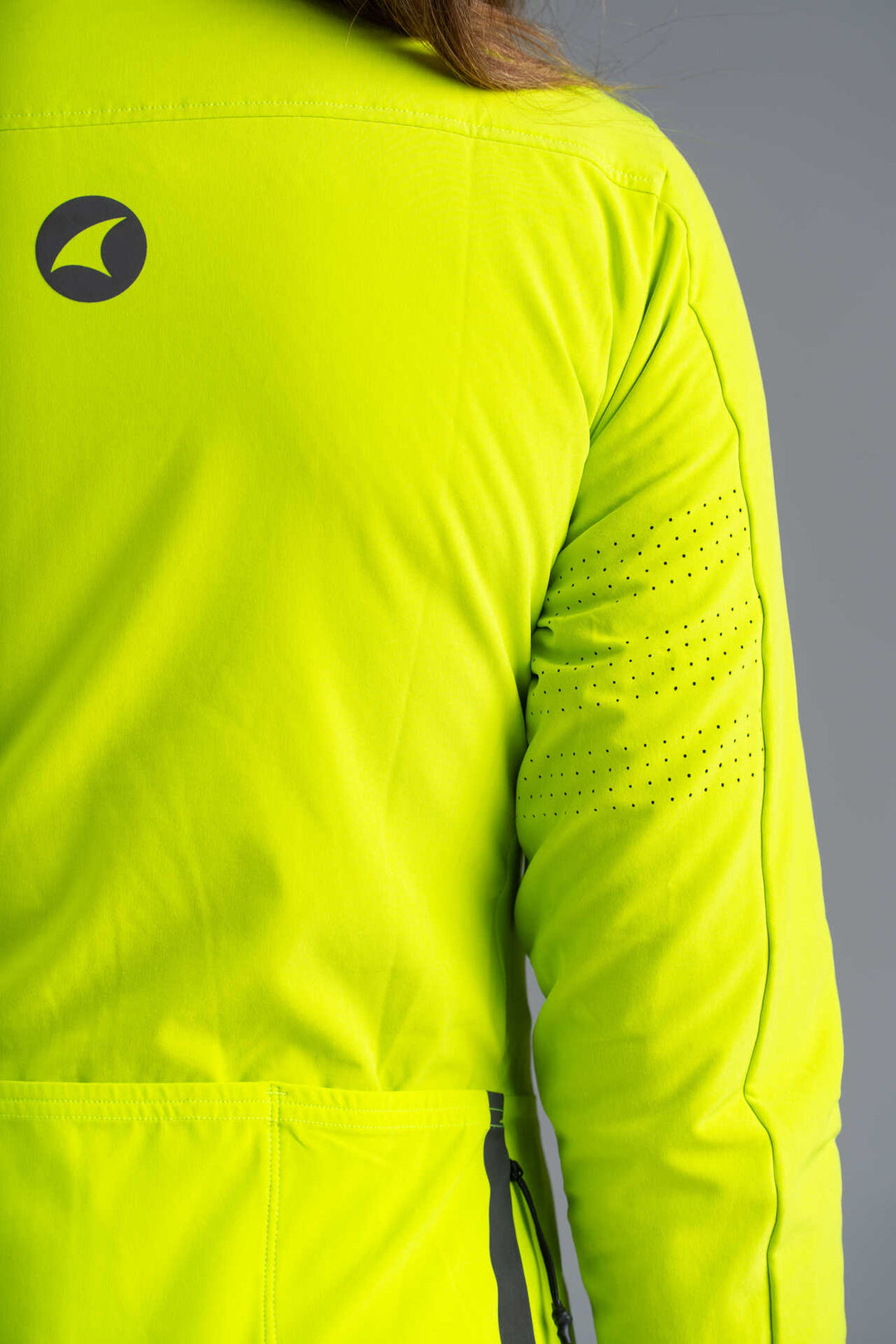 Women's High-Visibility Thermal Cycling Jacket - Fabric Close-Up