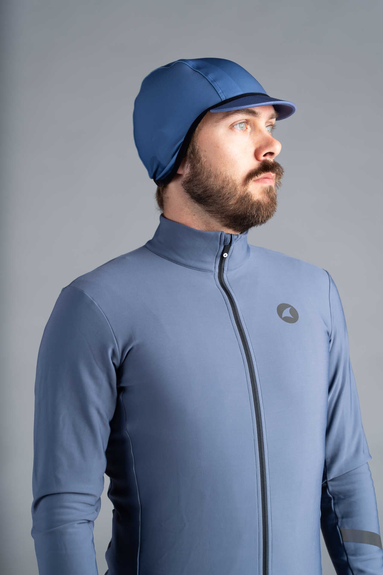 Biothermal Cap Blue/Grey Thermal Cycling Cap - Fleece-Lined | Pactimo