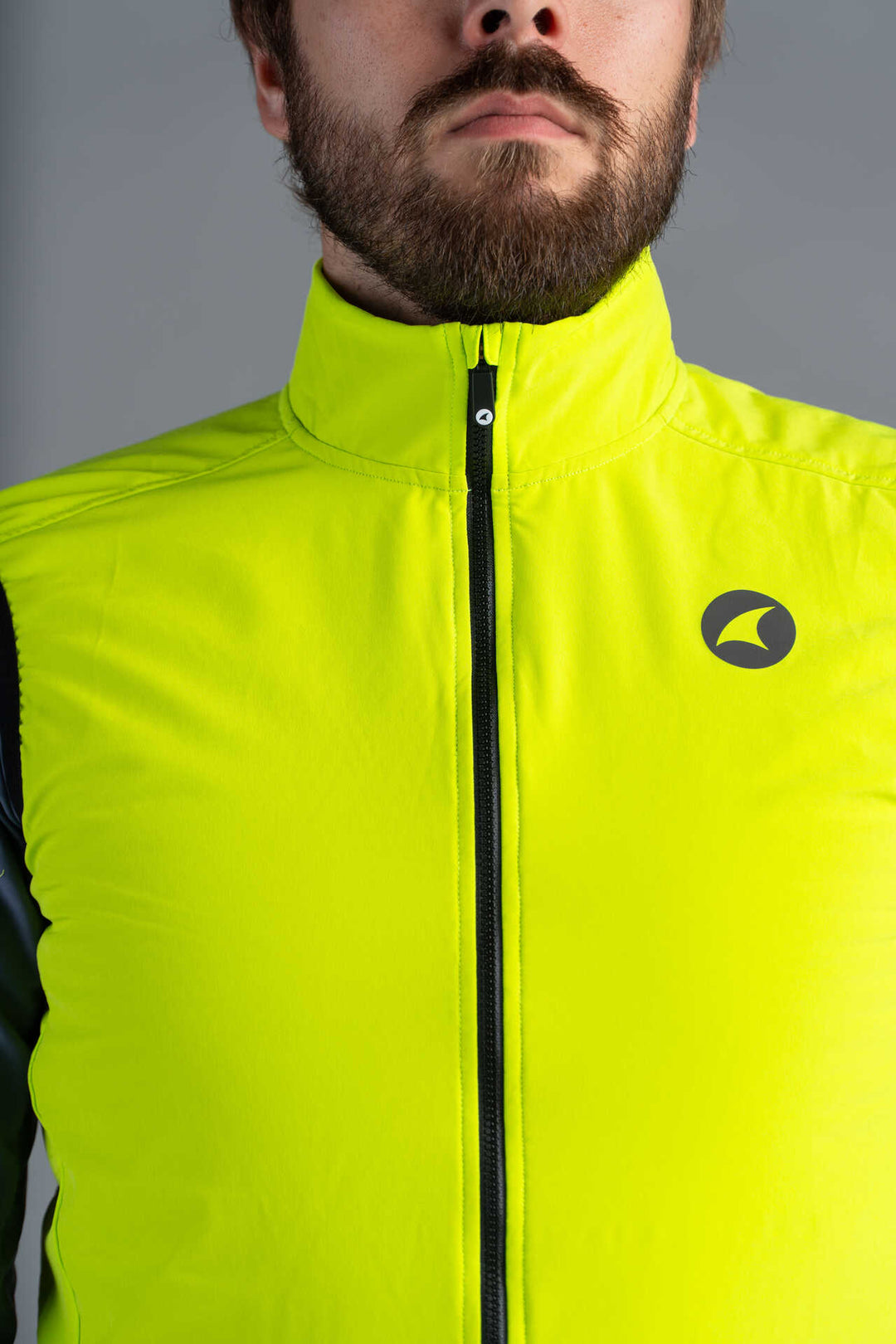 Men's High Visibility Thermal Cycling Vest - Collar and Zipper