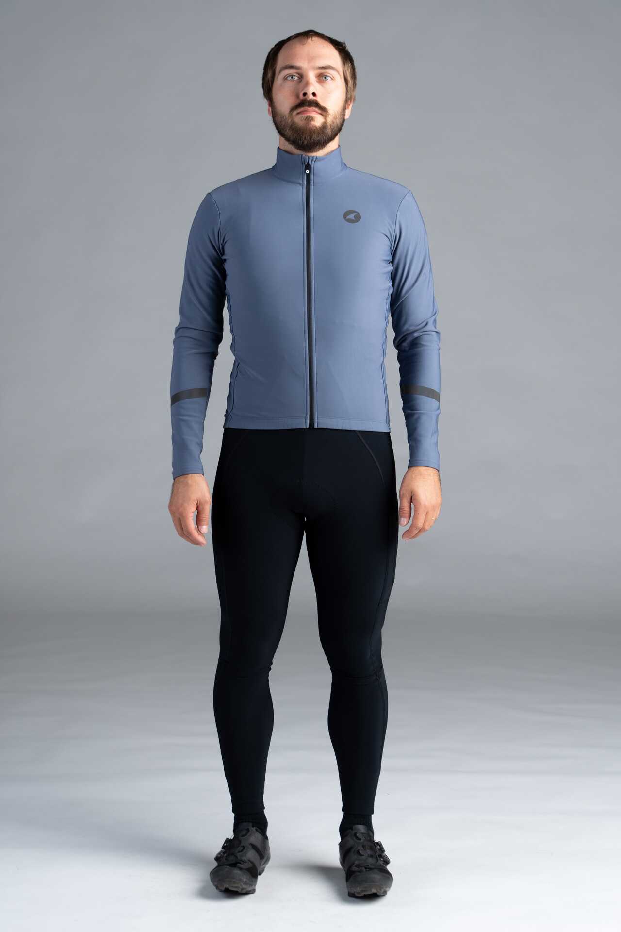 Men's Black Thermal Cycling Bib Tights - With Thermal Cycling Jersey