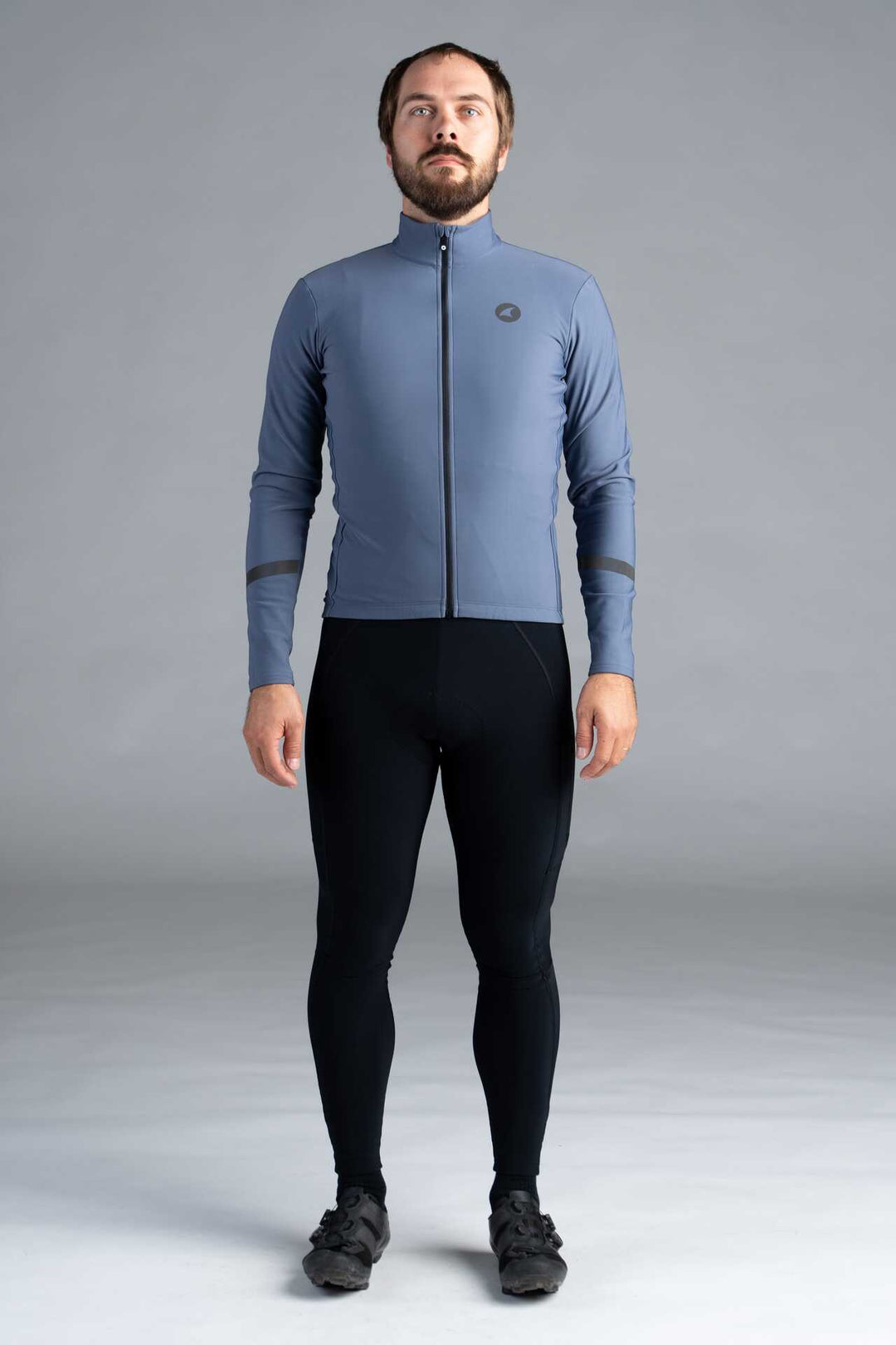 Men's Black Thermal Cycling Bib Tights - With Thermal Cycling Jersey
