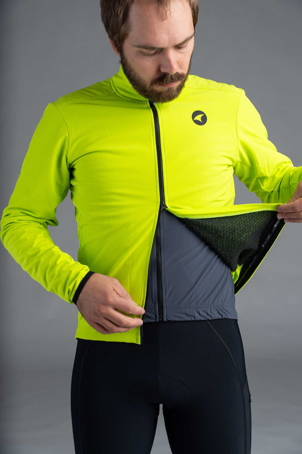 Men's High-Visibility Thermal Cycling Jacket - Two-Way Zipper