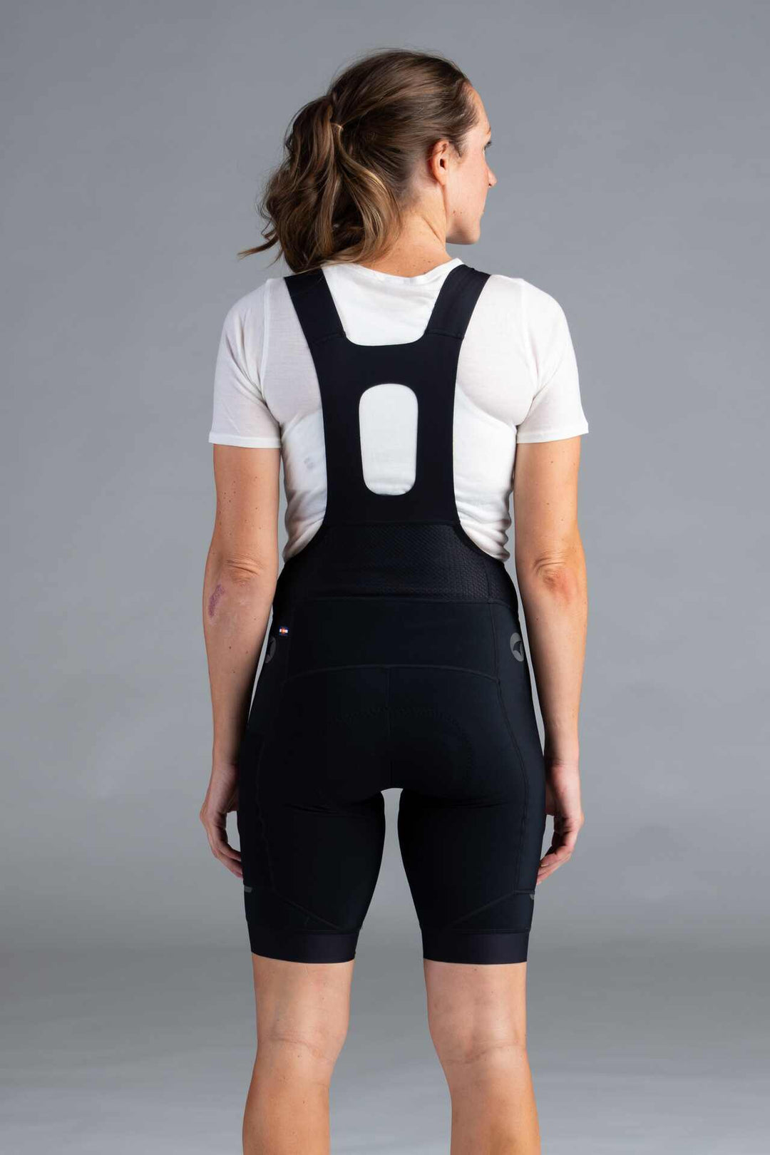 Women's Thermal Cycling Bibs with Pockets - Back View