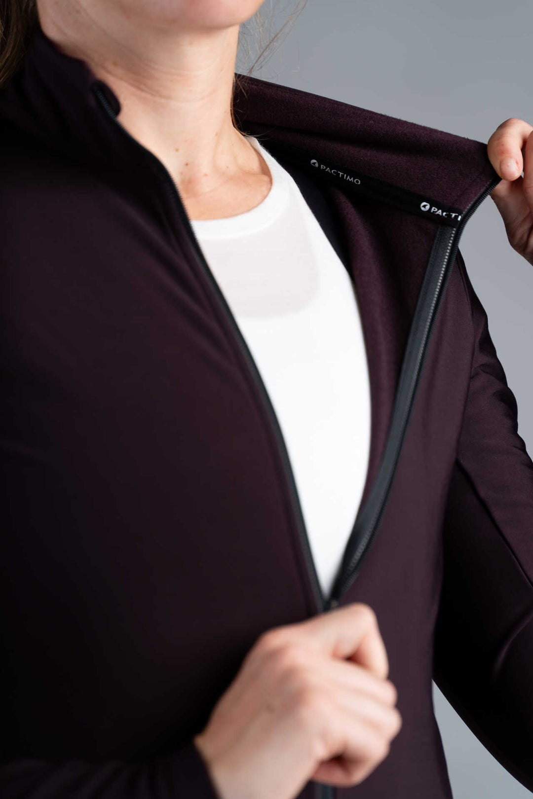 Women's Maroon Thermal Cycling Jersey - Fleece liner