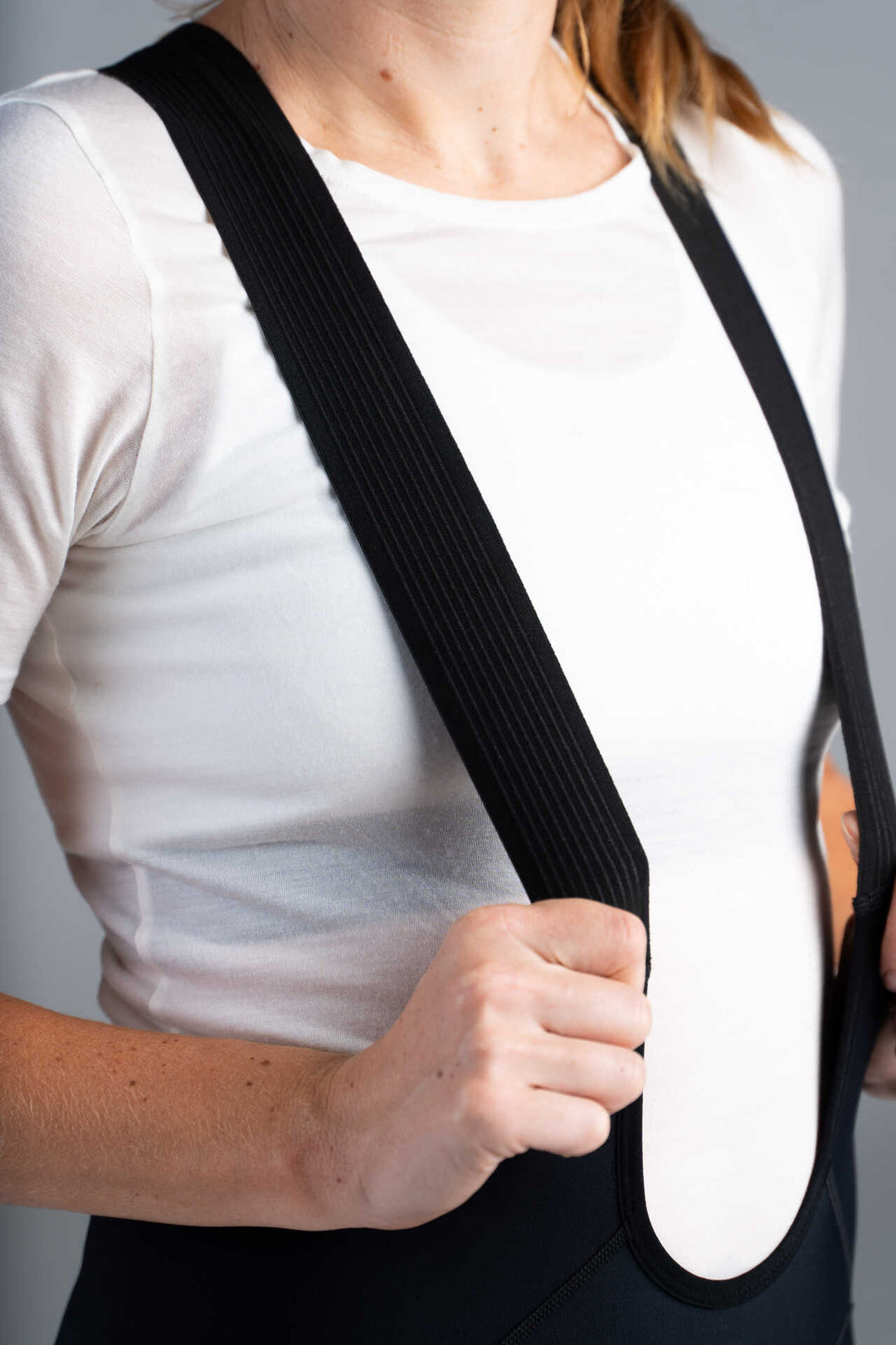 Women's Black Thermal Cargo Cycling Bib Tights - Upper Straps