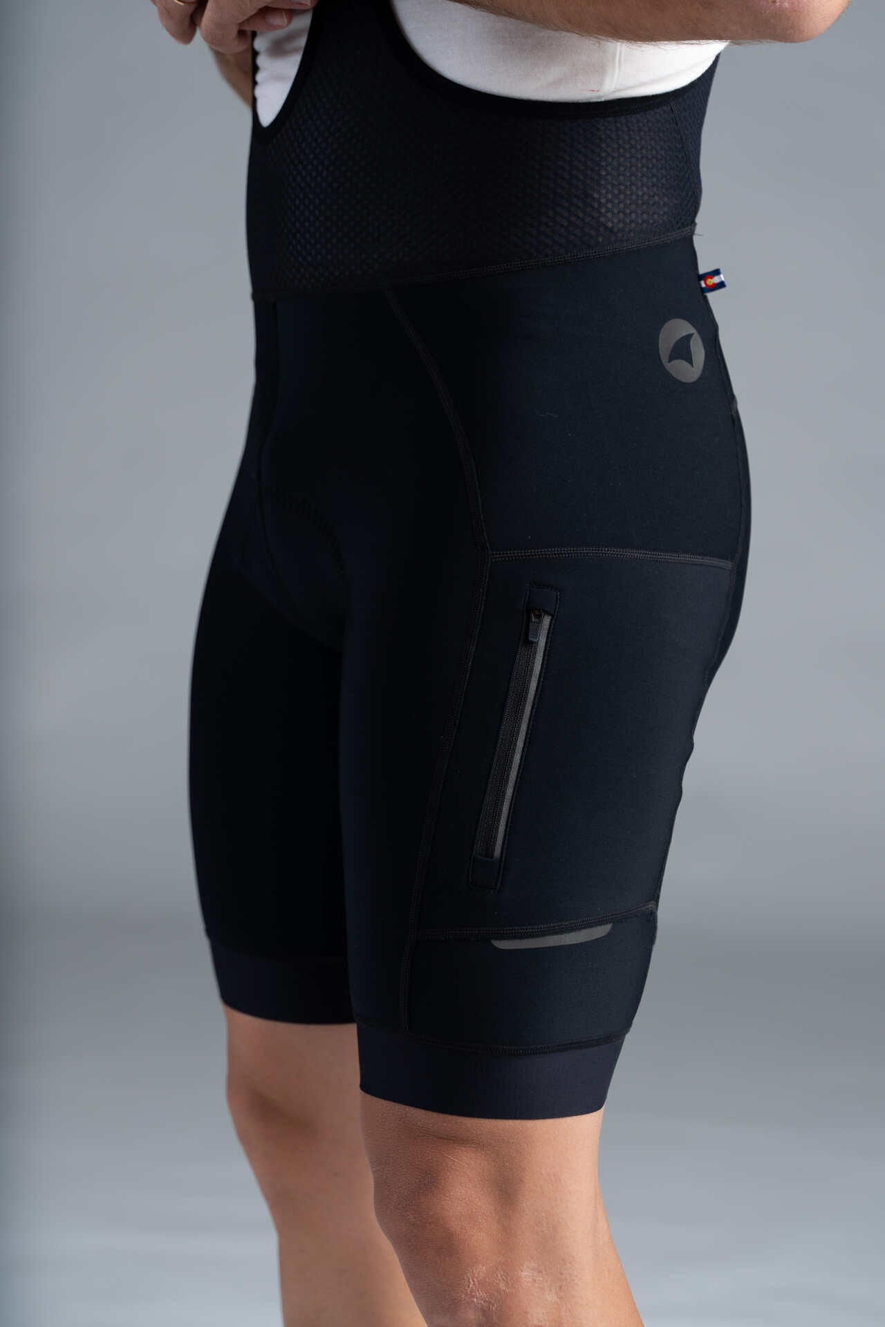 Men's Black Thermal Cycling Bibs - Side View