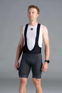 Men's Charcoal 12-Hour Cargo Cycling Bibs - Front View