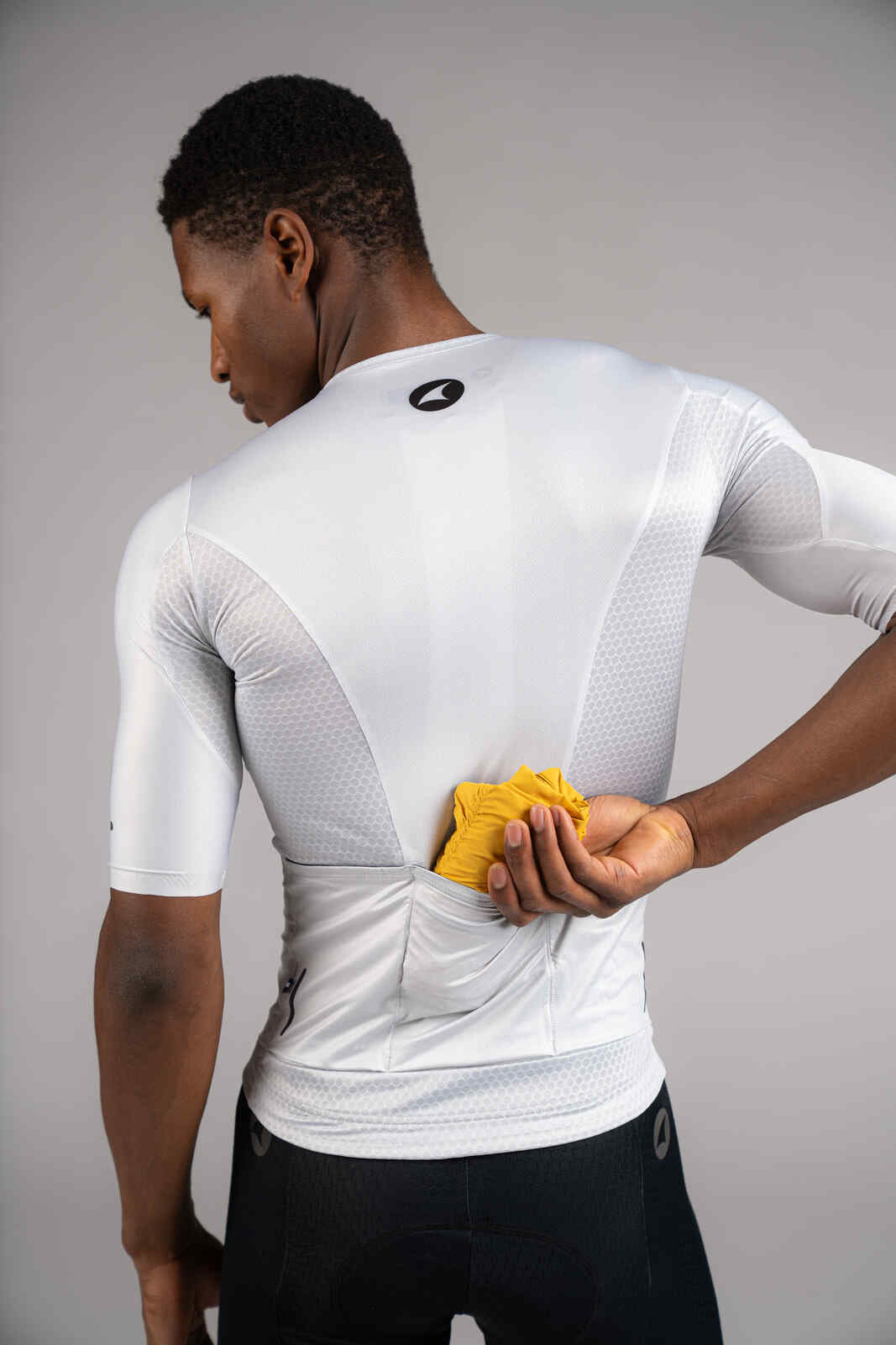 Men's Golden Yellow Packable Cycling Wind Vest - Rolled Up