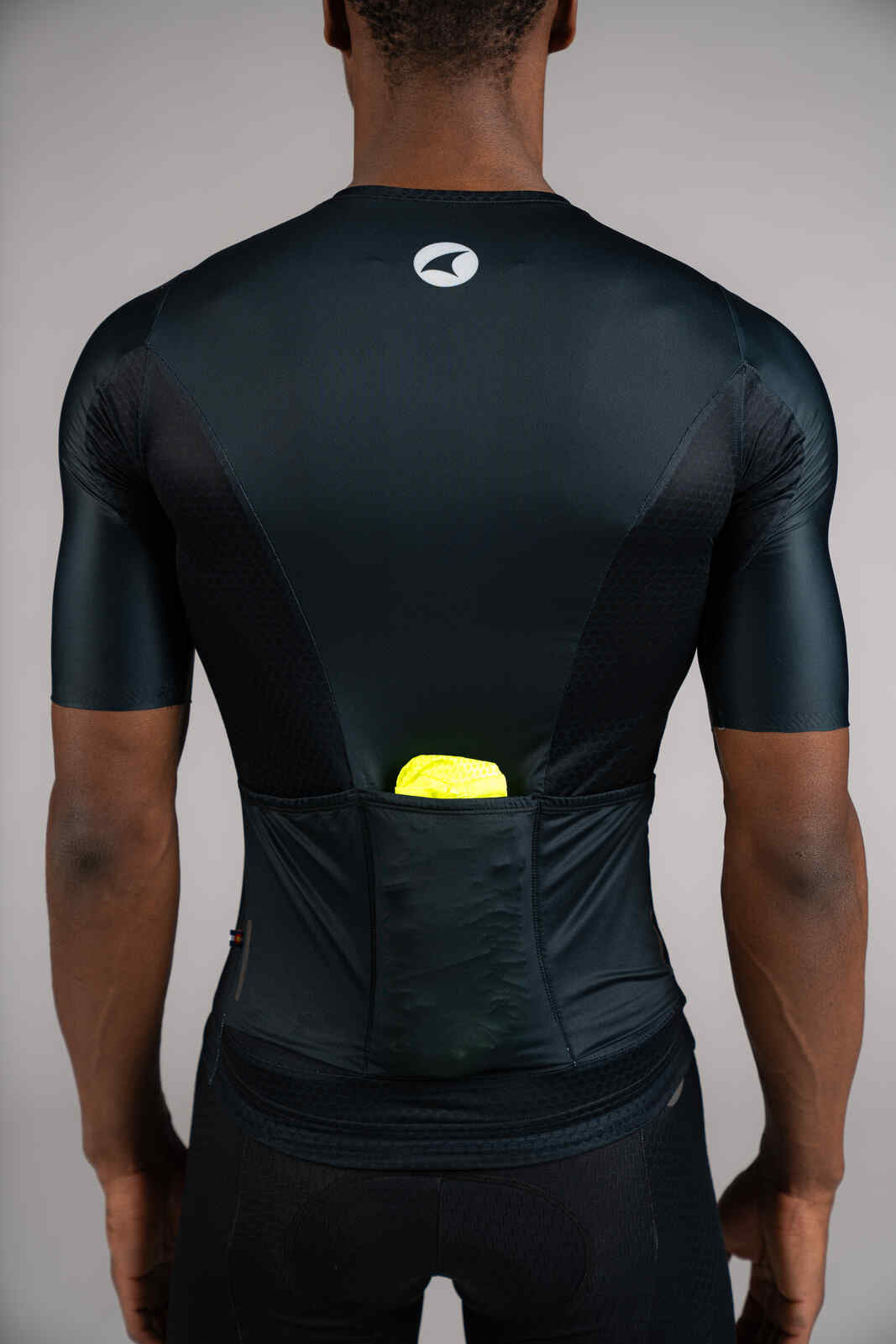 Men's High-Viz Yellow Packable Cycling Wind Vest - In Back Pocket