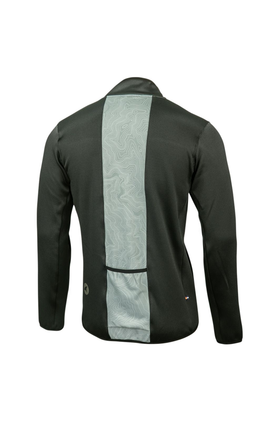 Men's Light Grey Blue Cycling Track Jacket - Back View