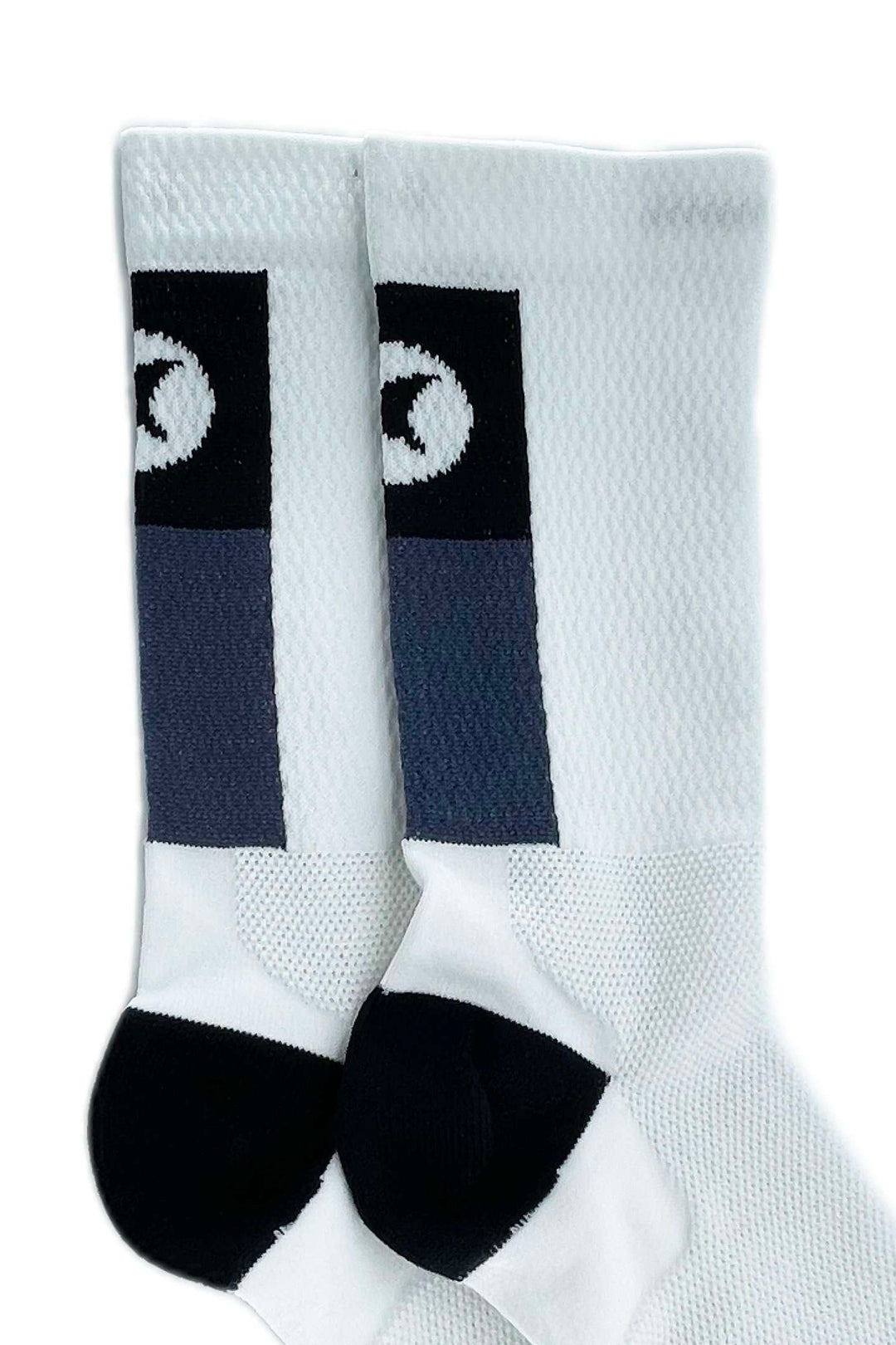 White Cycling Socks - Summit Close-Up