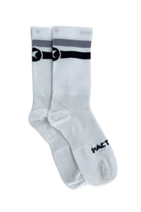 White Cycling Socks - Summit Stripe