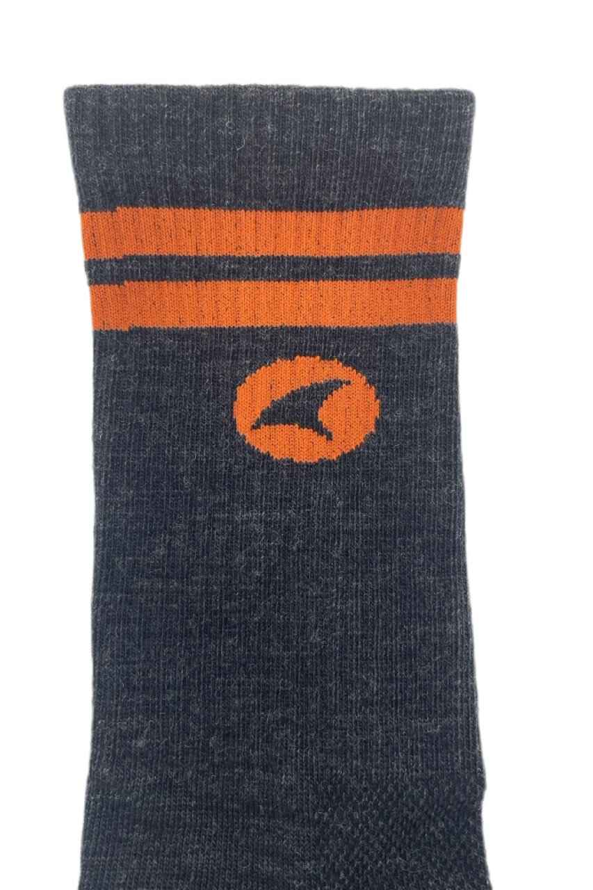 Wool Cycling Socks - Red/Orange Stripes