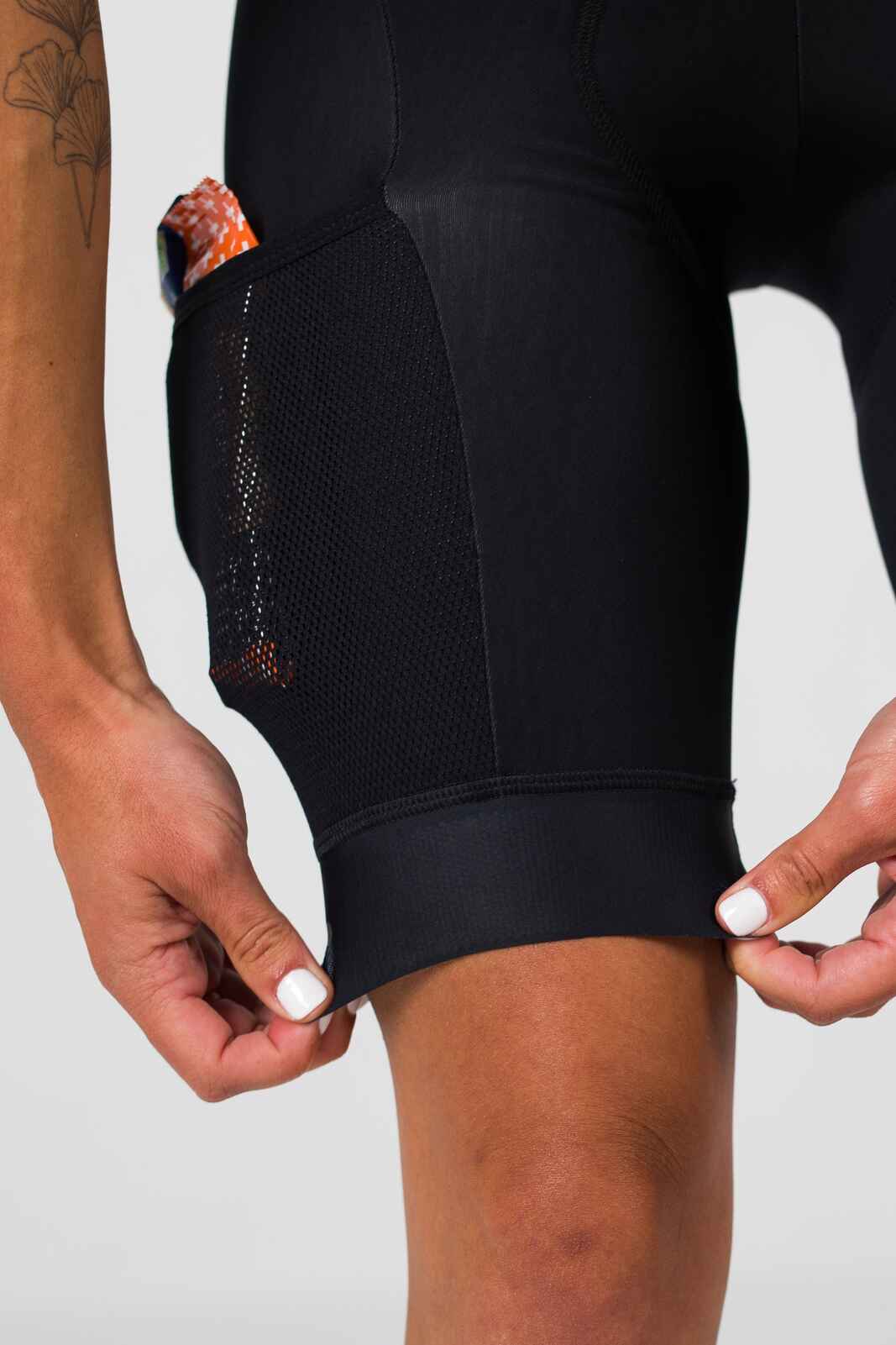 Women's Thermal Cycling Bibs - Leg Band and Pocket