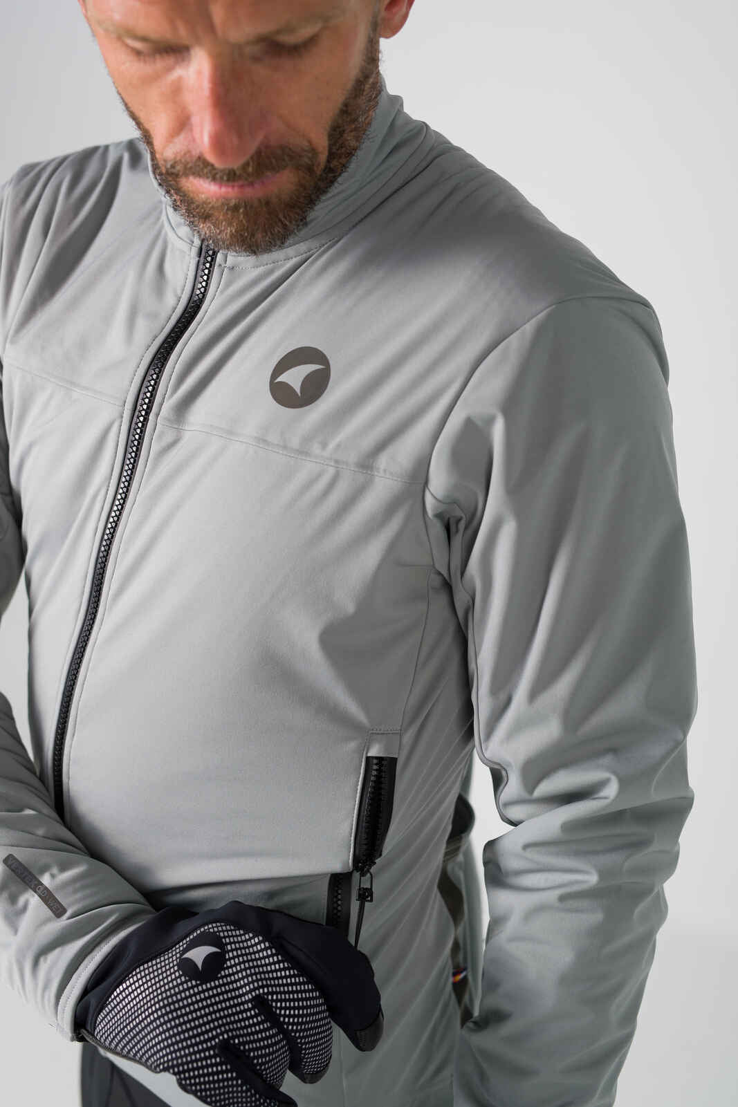 Men's Gray Winter Cycling Jacket - Side Venting