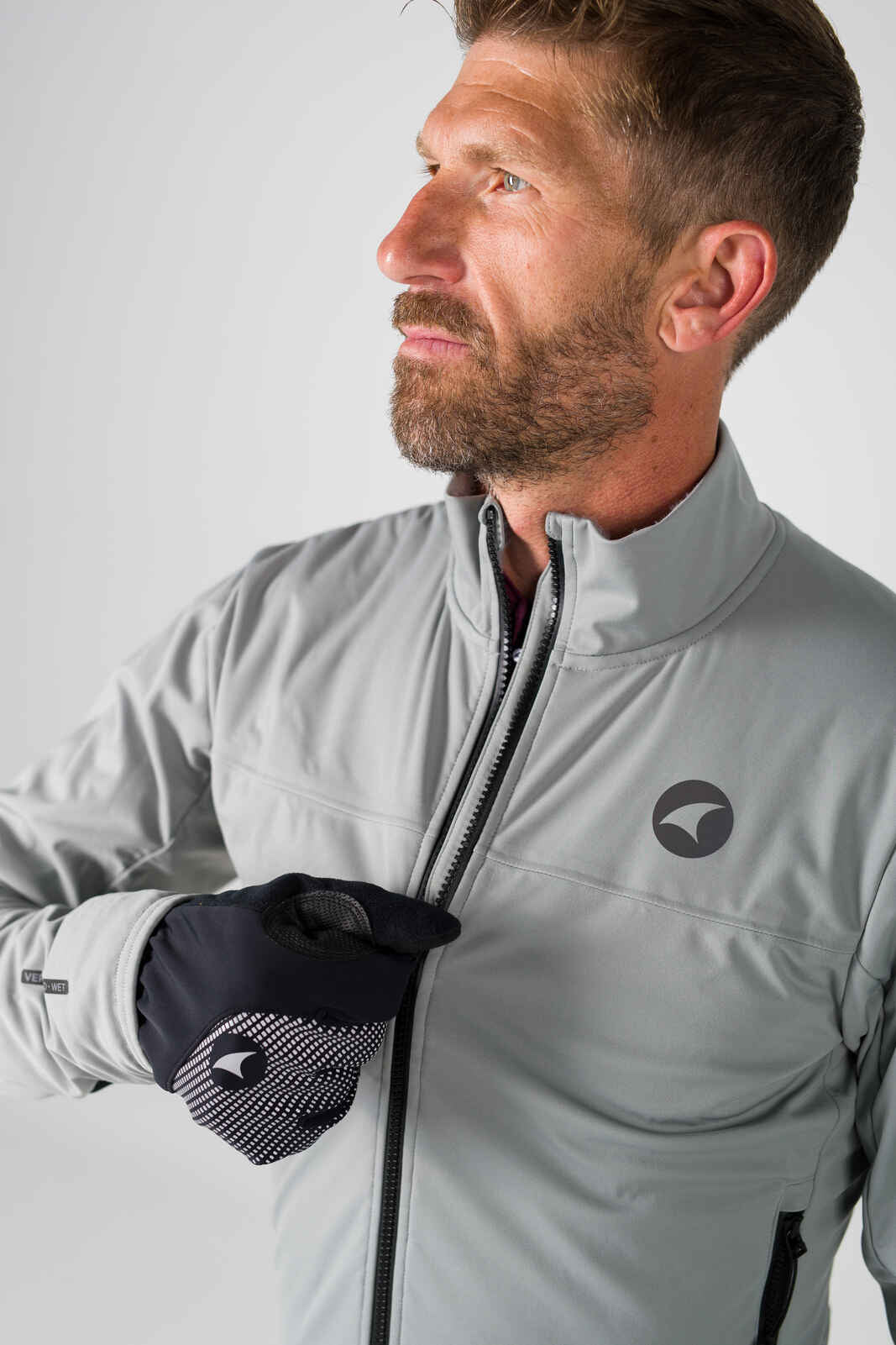 Men's Gray Winter Cycling Jacket - Zipper