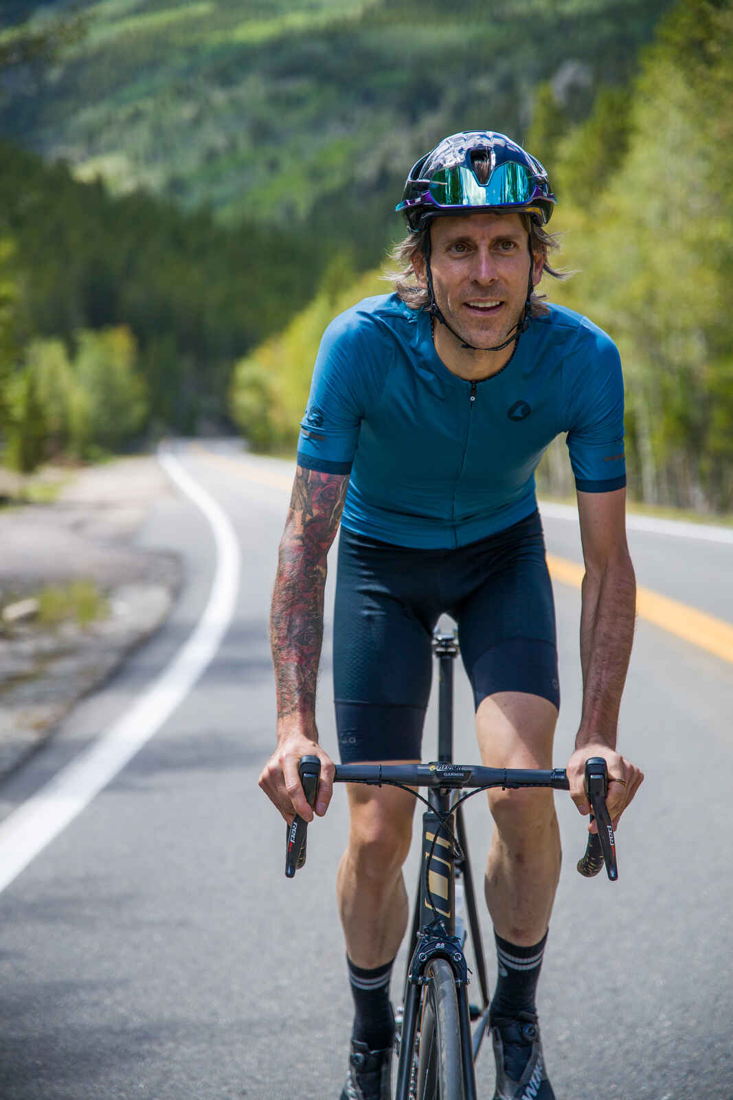 Men's Gray/Blue Aero Cycling Jersey - Summit