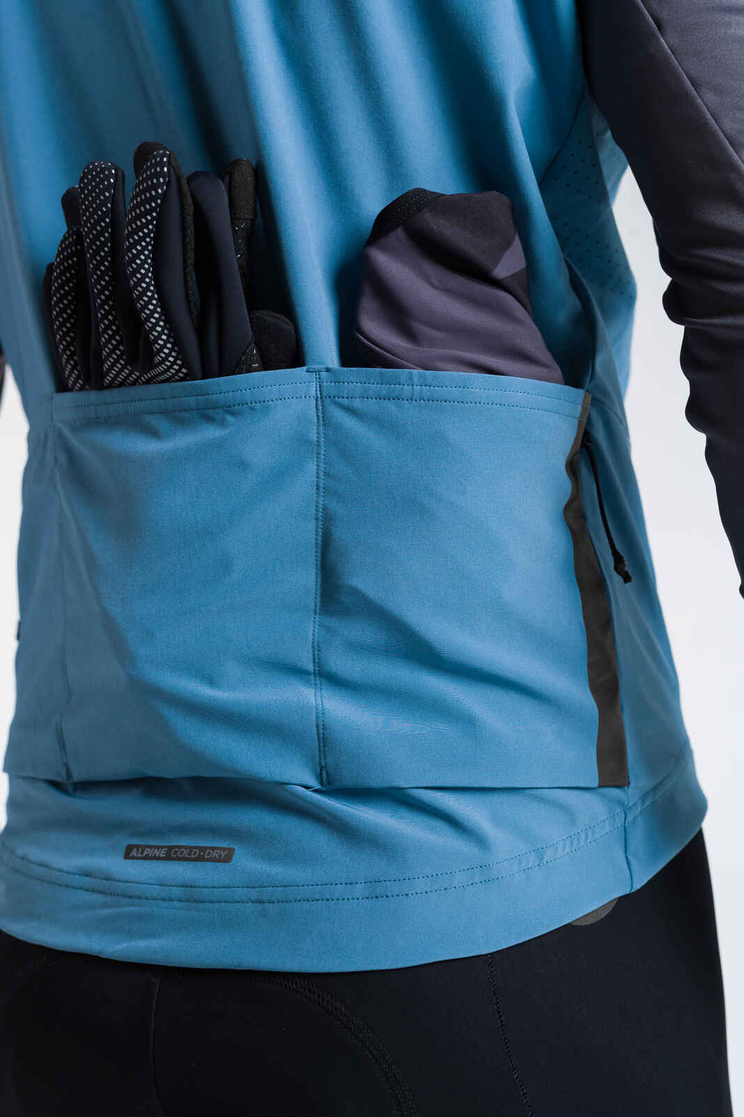 Men's Blue Thermal Cycling Vest - Back Pockets