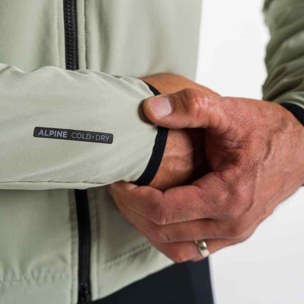 Men's Sage Green Thermal Cycling Jacket - Sleeve Cuff