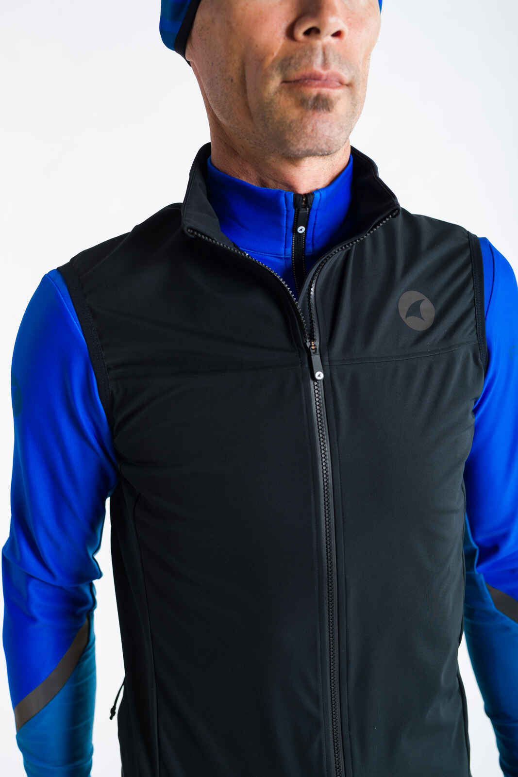 Men's Black Cycling Vest - Storm+ Collar