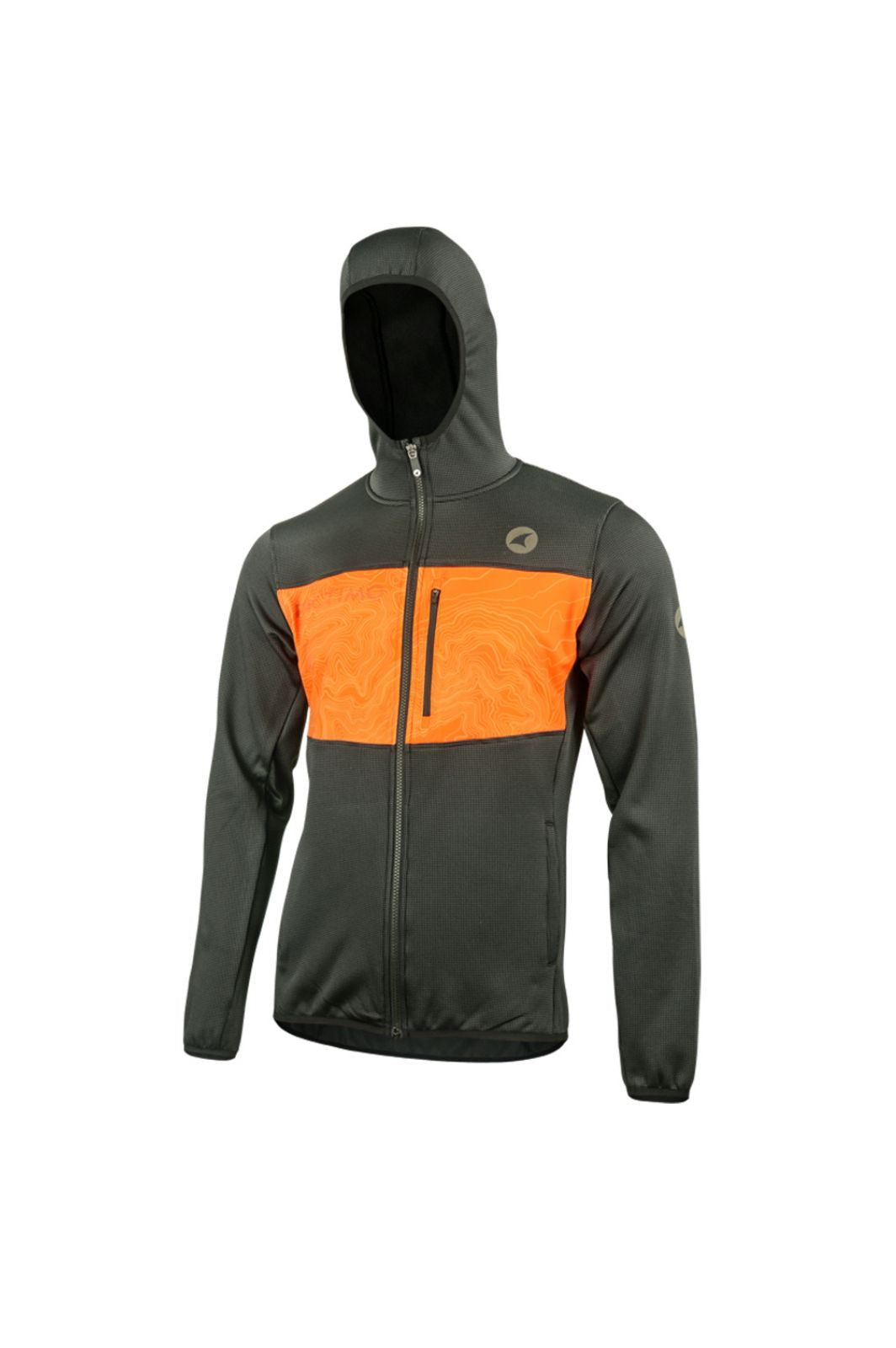 Men's Orange Full Zip Cycling Hoodie