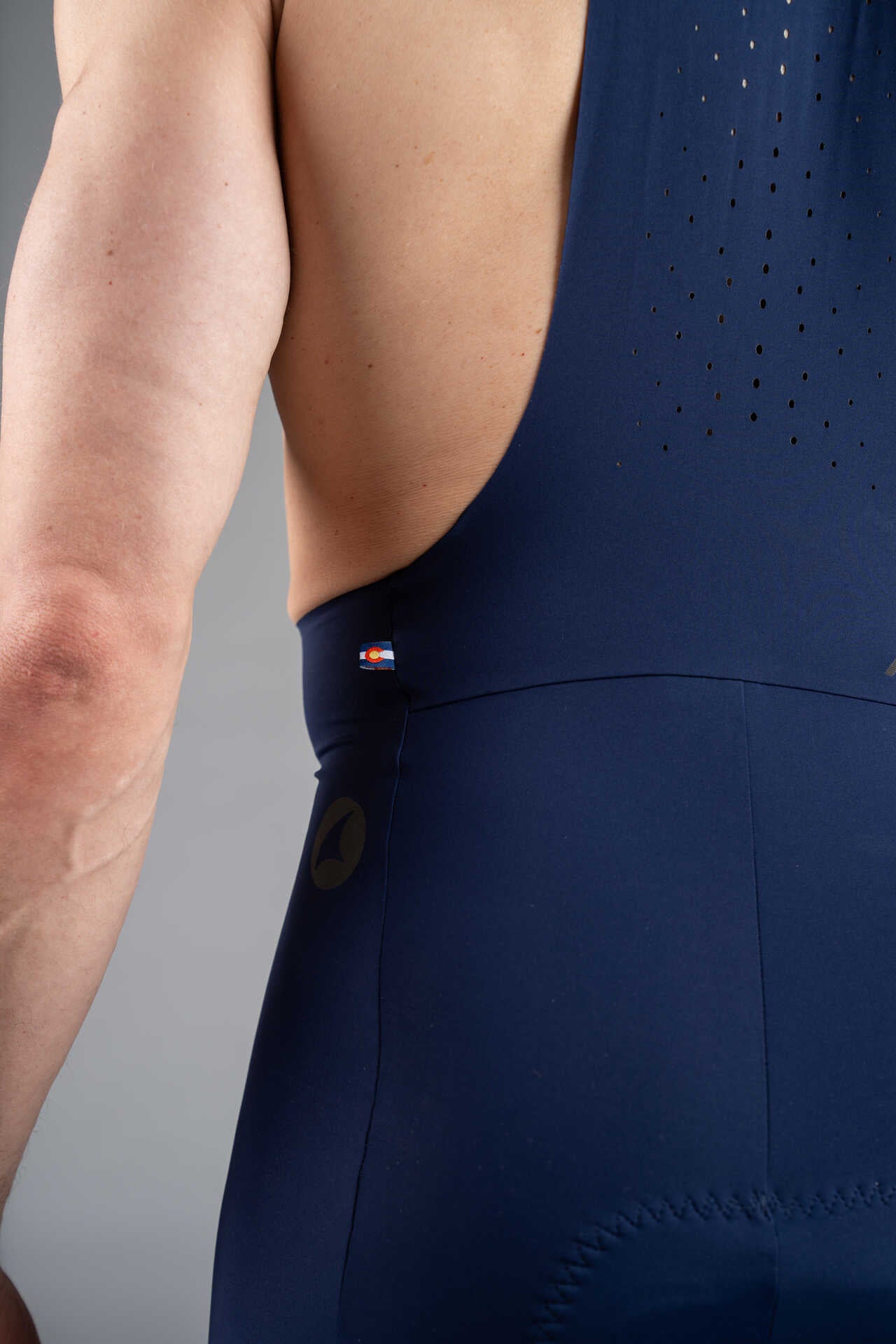 Men's Navy Blue Flyte Cycling Bibs - Fabric Close-Up