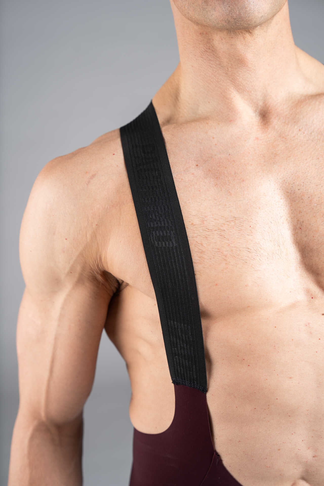 Men's Burgundy Flyte Cycling Bibs - Front Upper