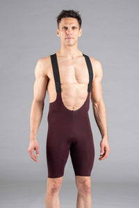 Men's Burgundy Flyte Cycling Bibs - Front View
