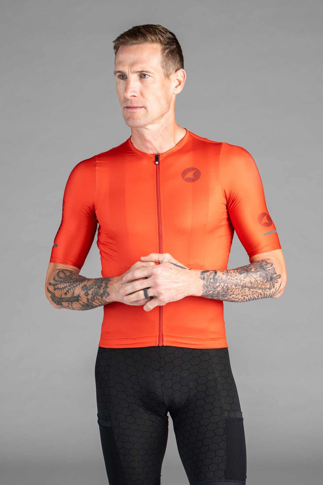 Men's Red Range Aero Cargo Cycling Jersey - Front View