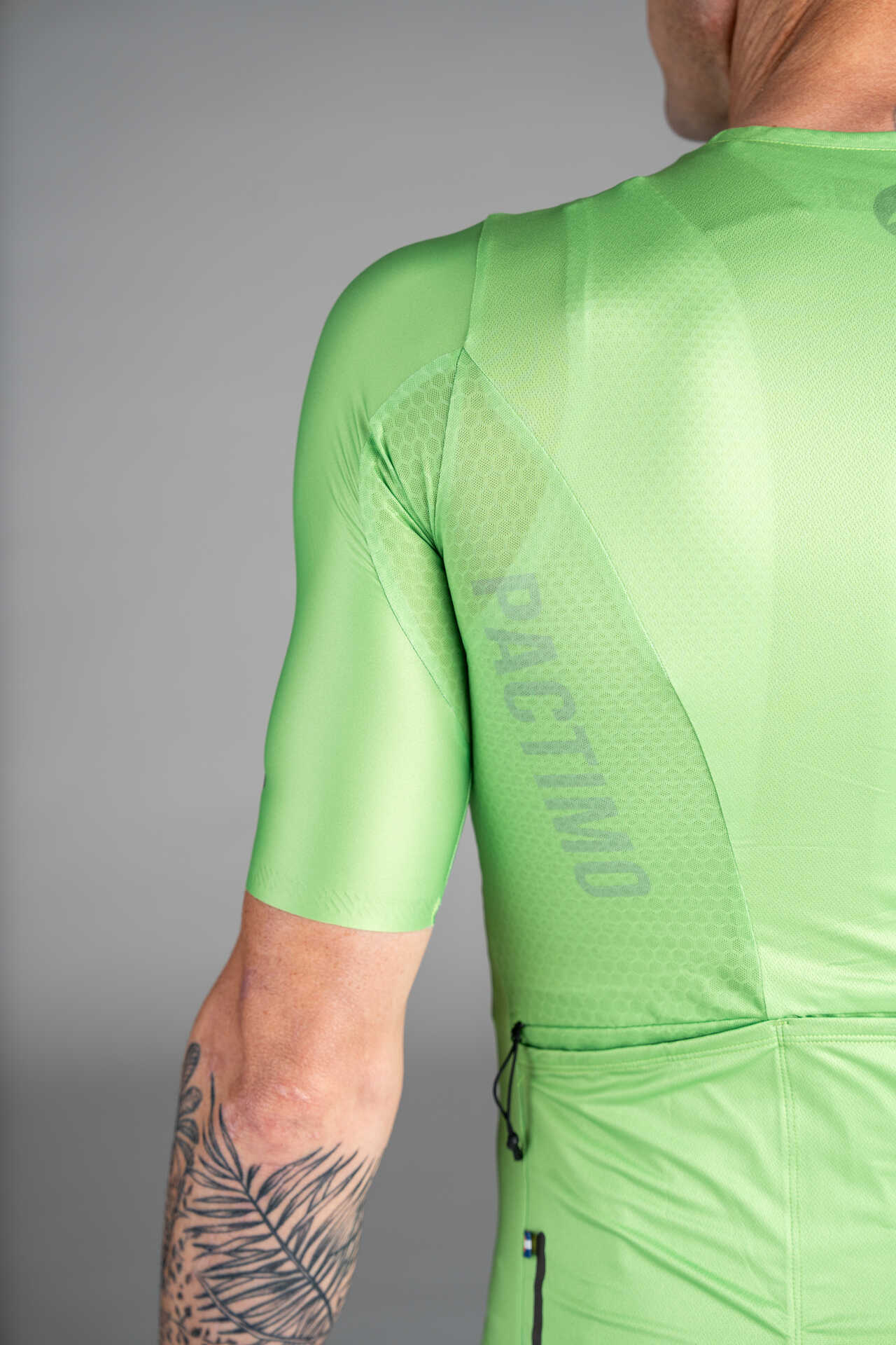 Men's Light Green Range Aero Cargo Cycling Jersey - Mesh Underarm