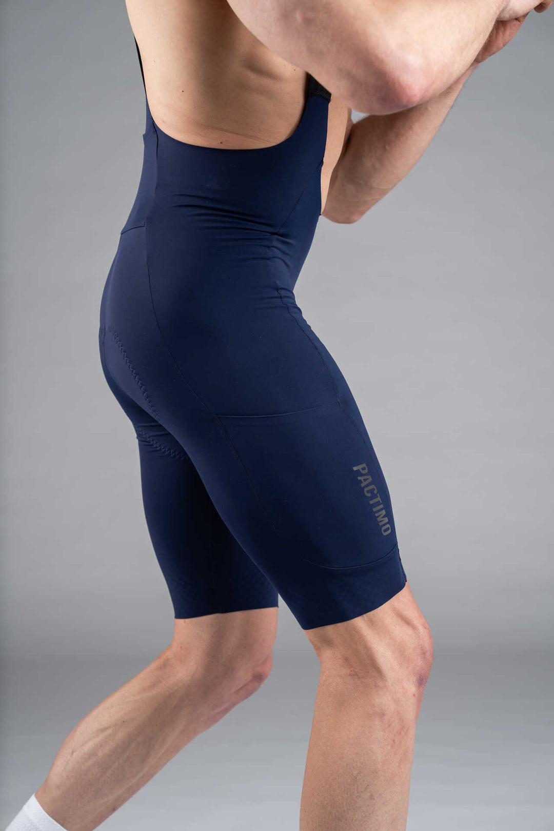 Men's Navy Blue Flyte Cycling Bibs - Right Thigh View