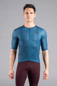 Men's Teal Summit Aero Mesh Cycling Jersey - Front View