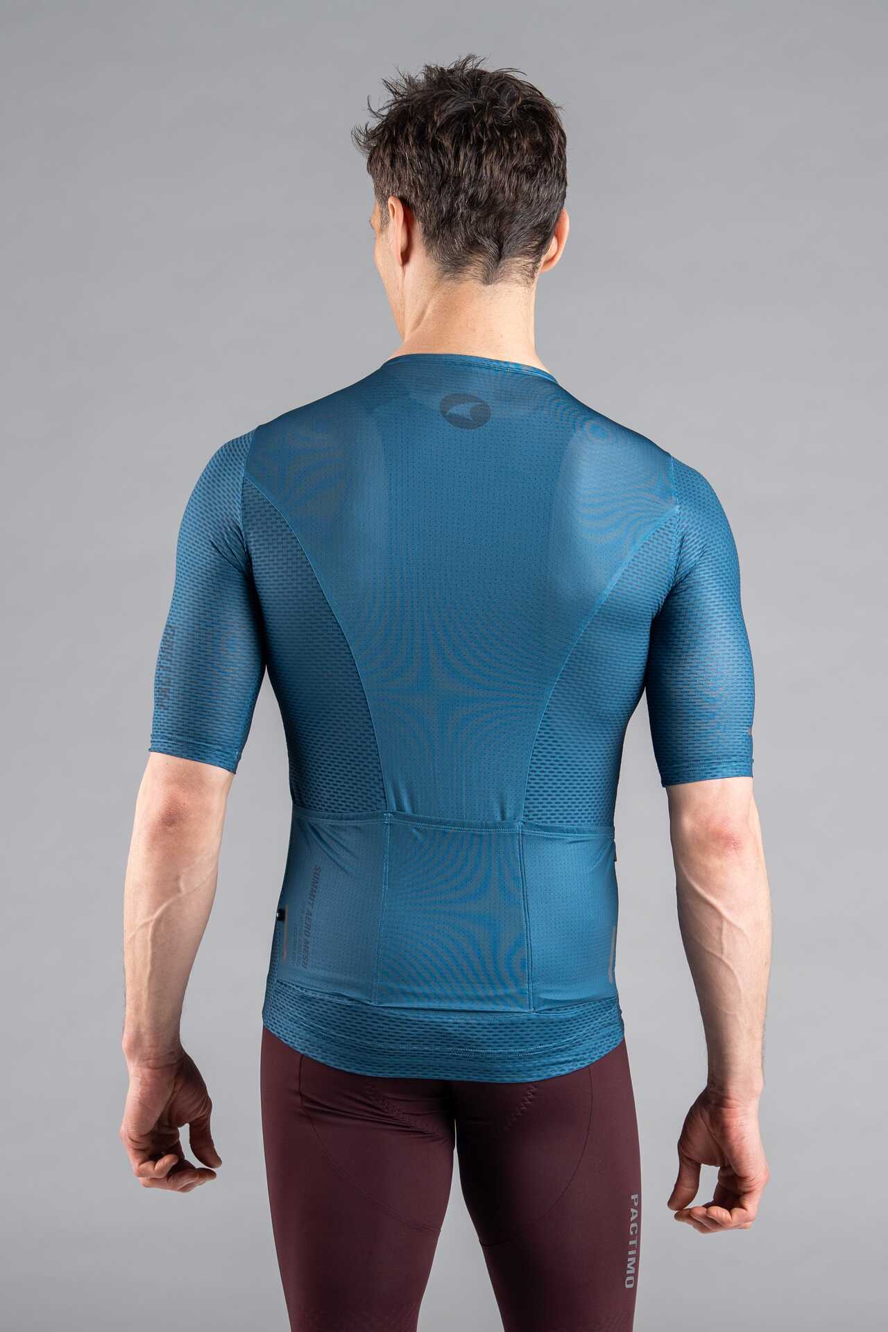 Men's Teal Summit Aero Mesh Cycling Jersey - Back View