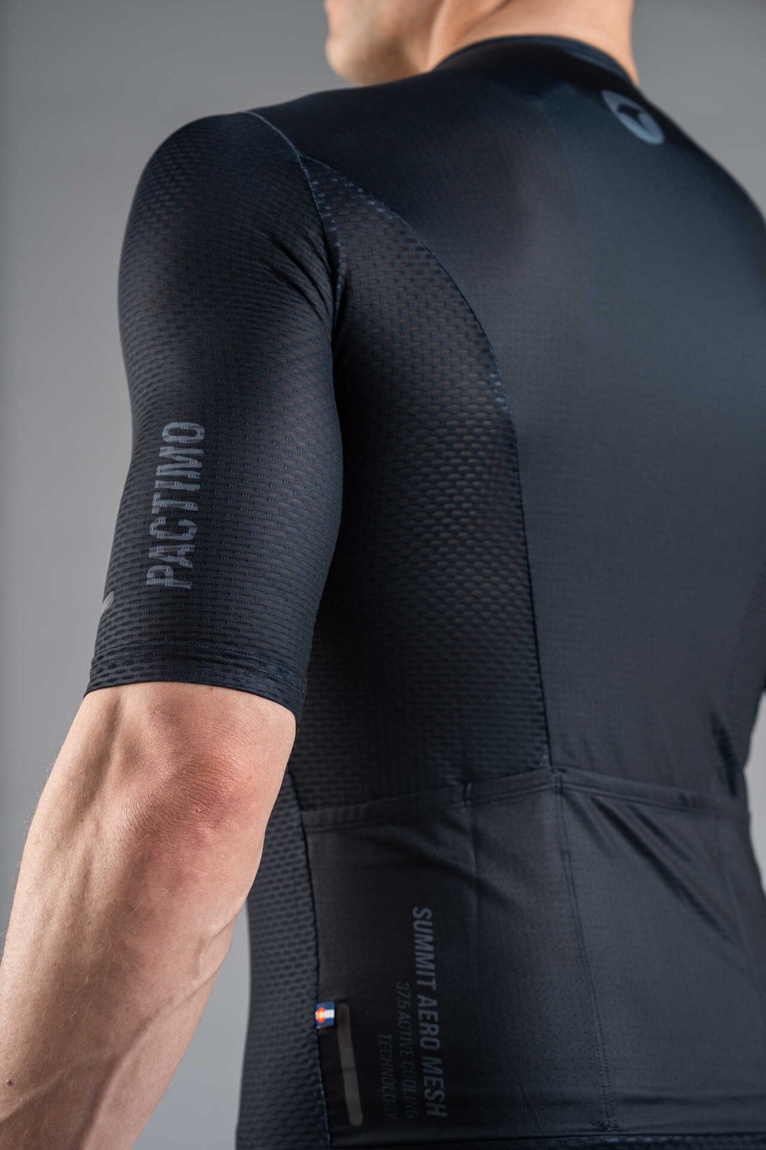 Men's Black Summit Aero Mesh Cycling Jersey - Mesh Underarms