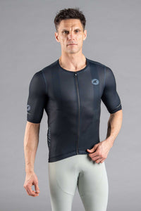 Men's Black Summit Aero Mesh Cycling Jersey - Front View