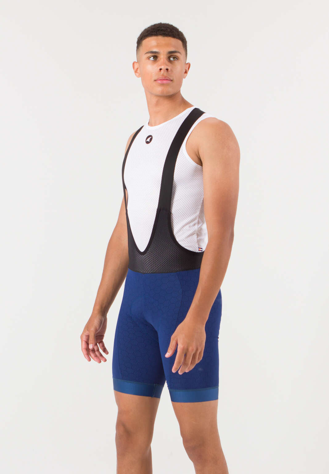 Men's Navy Blue Summit Stratos "12-Hour" Cycling Bibs - Front View