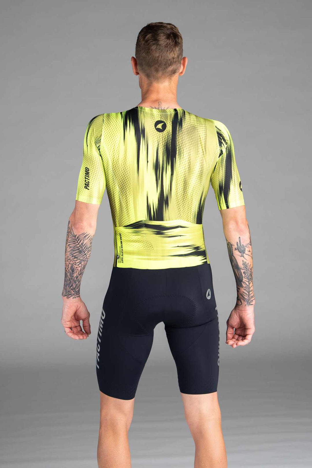 Men's Manic and Black Mesh Cycling Suit - Back View