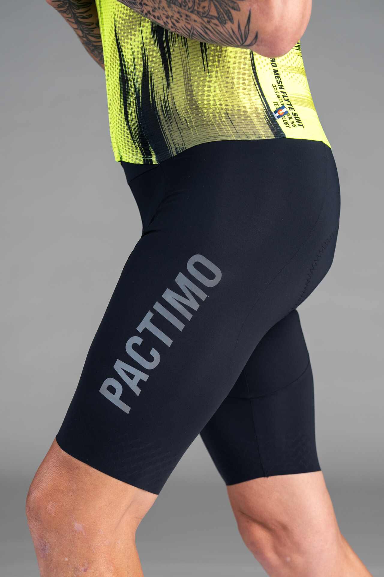 Men's Manic and Black Mesh Cycling Suit - Reflective Leg