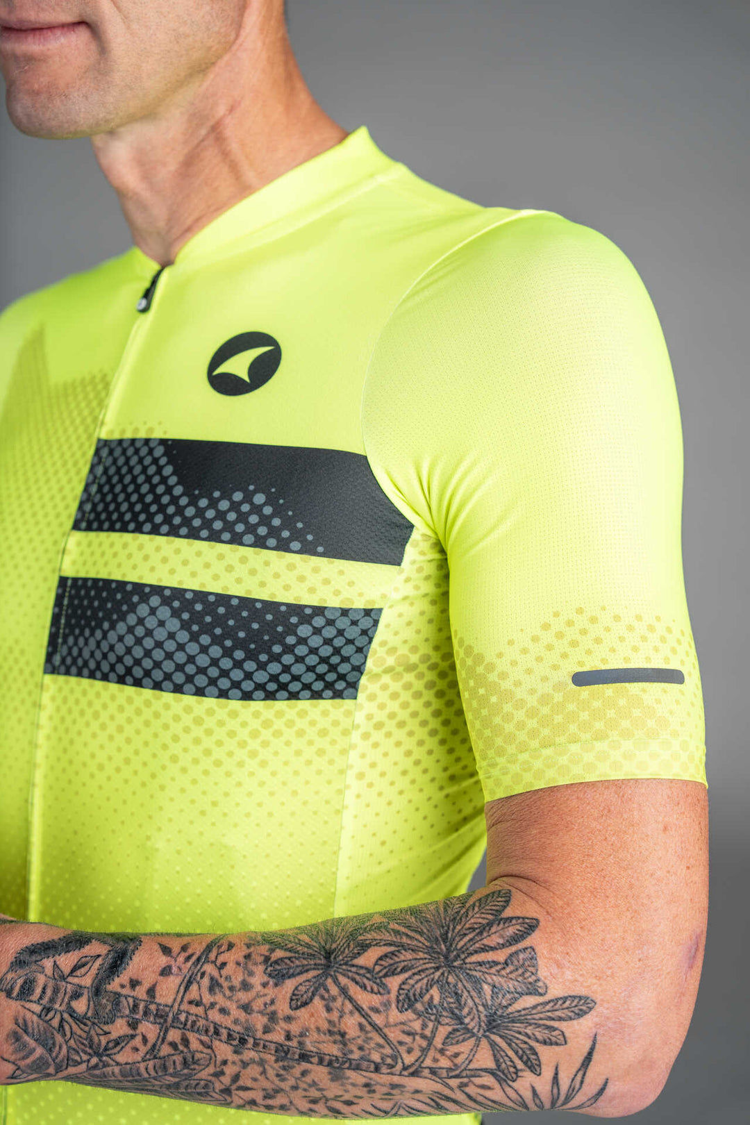 Men's High-Viz Yellow Ascent Aero Cycling Jersey - Reflective Detail