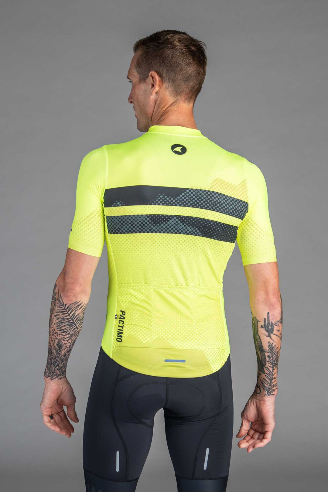 Men's High-Viz Yellow Ascent Aero Cycling Jersey - Back View