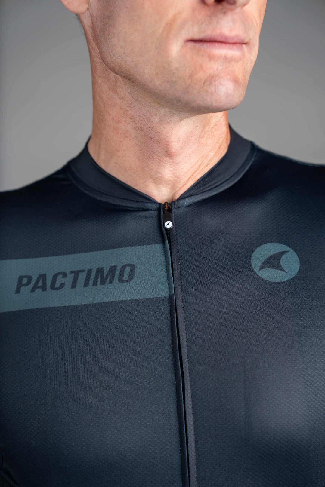 Men's Black Ascent Aero Long Sleeve Cycling Jersey - Collar