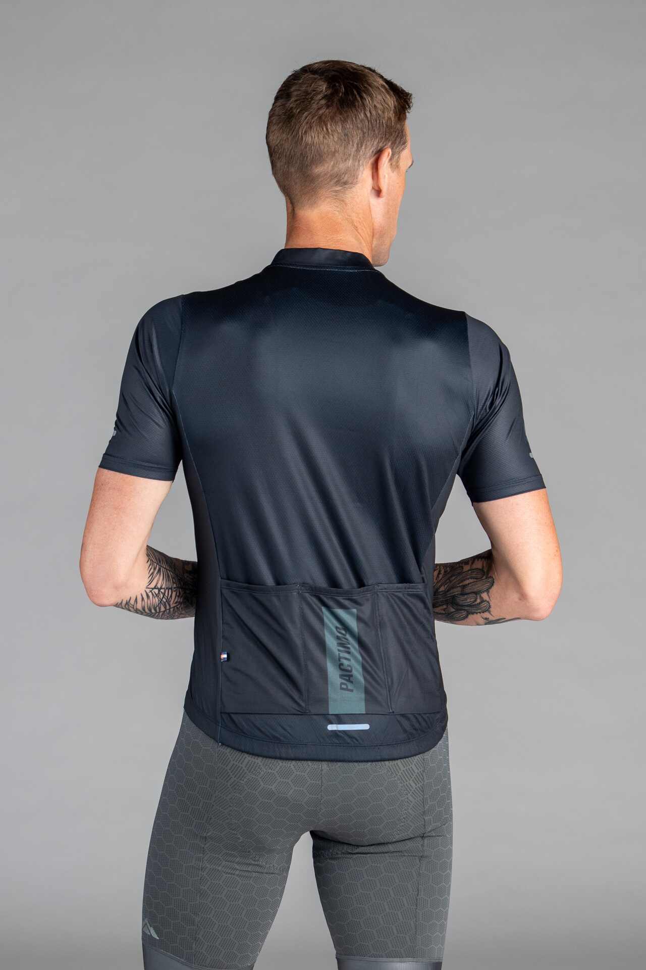 Men's Black Ascent Cycling Jersey - Back View
