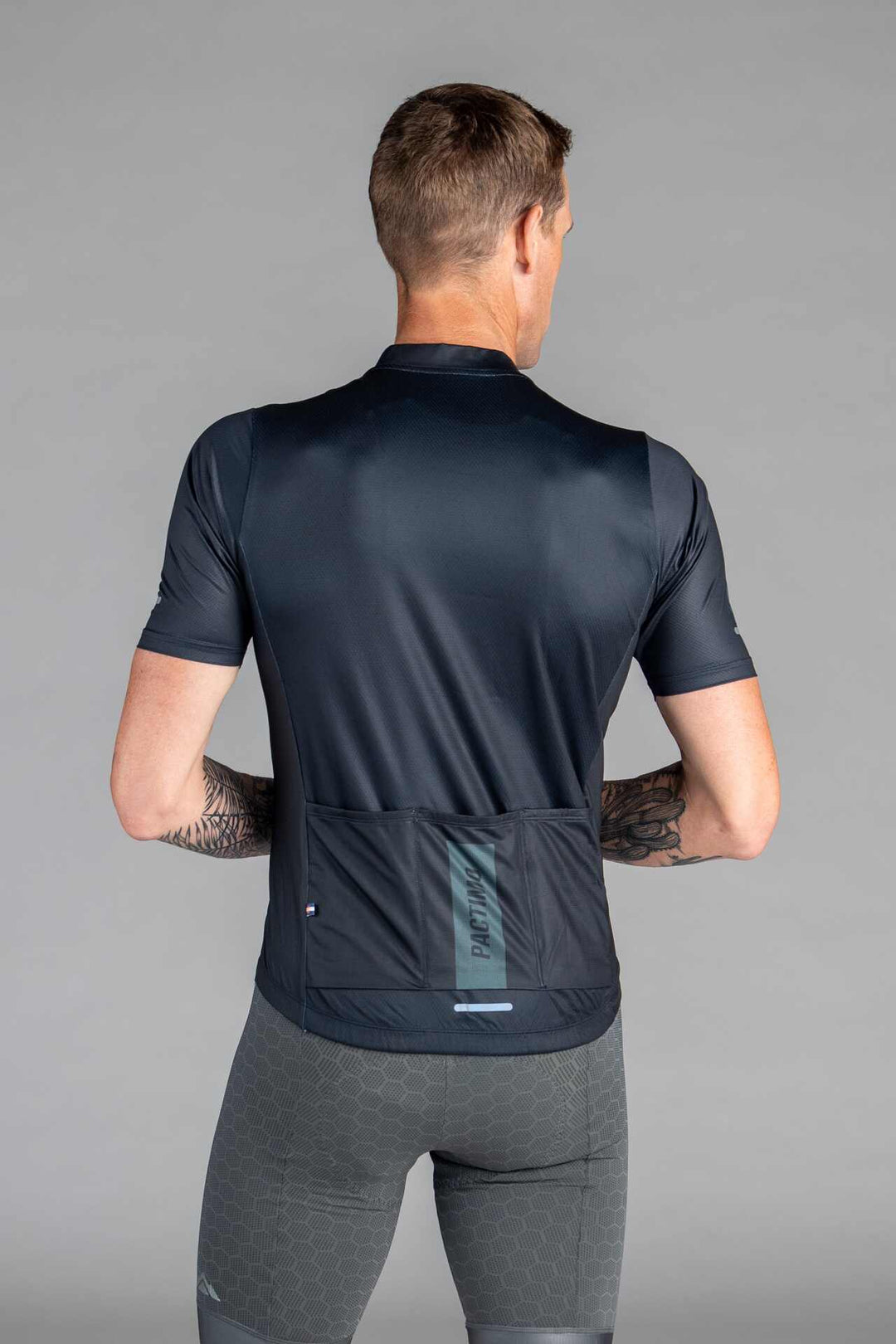 Men's Black Ascent Cycling Jersey - Back View